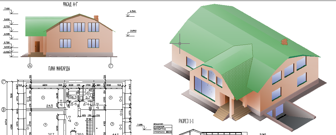 План дома в autocad часть 5