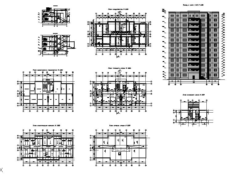 Чертежи многоэтажного дома