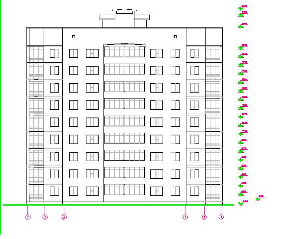Высота 9 ти этажного в метрах. 9ти этажный дом Автокад. Фасад многоэтажного дома чертеж. Фасад многоэтажного здания чертеж. Чертежи фасадов многоэтажных домов.